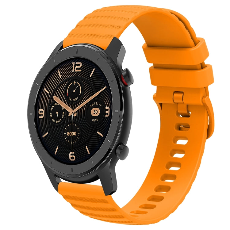 For Amazfit GTR 42MM 20mm Wavy Dot Pattern Solid Color Silicone Watch Band