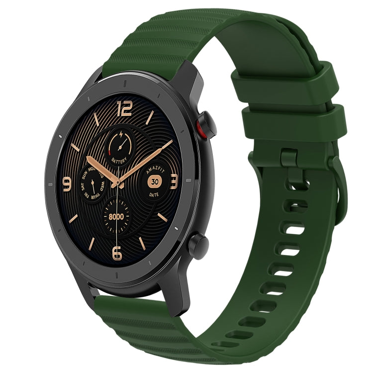 For Amazfit GTR 42MM 20mm Wavy Dot Pattern Solid Color Silicone Watch Band