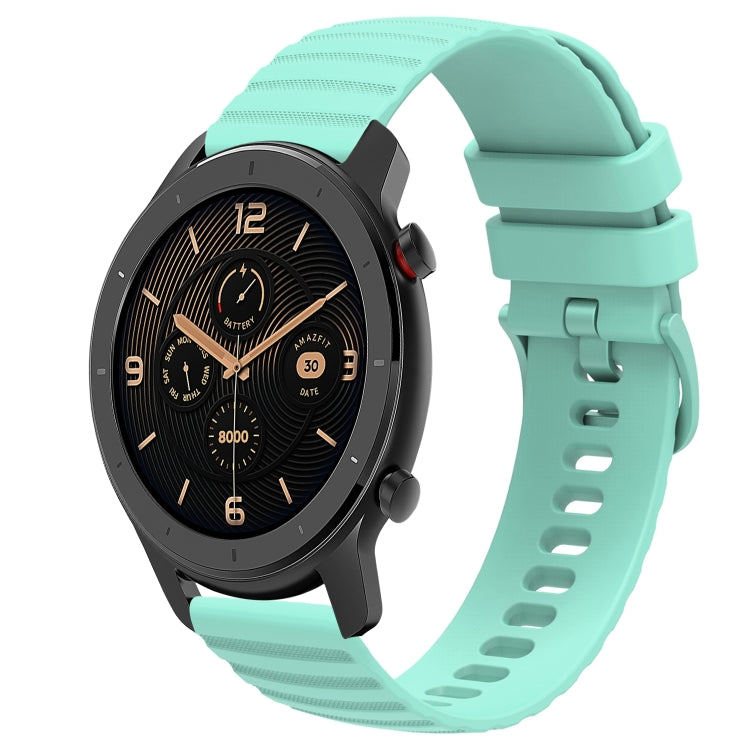 For Amazfit GTR 42MM 20mm Wavy Dot Pattern Solid Color Silicone Watch Band