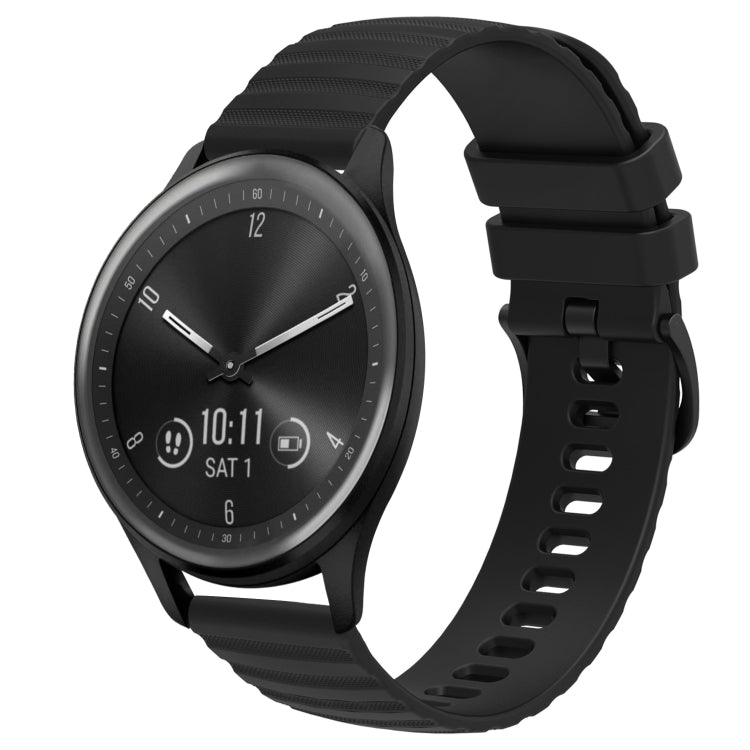 For Garmin Vivomove Sport 20mm Wavy Dot Pattern Solid Color Silicone Watch Band