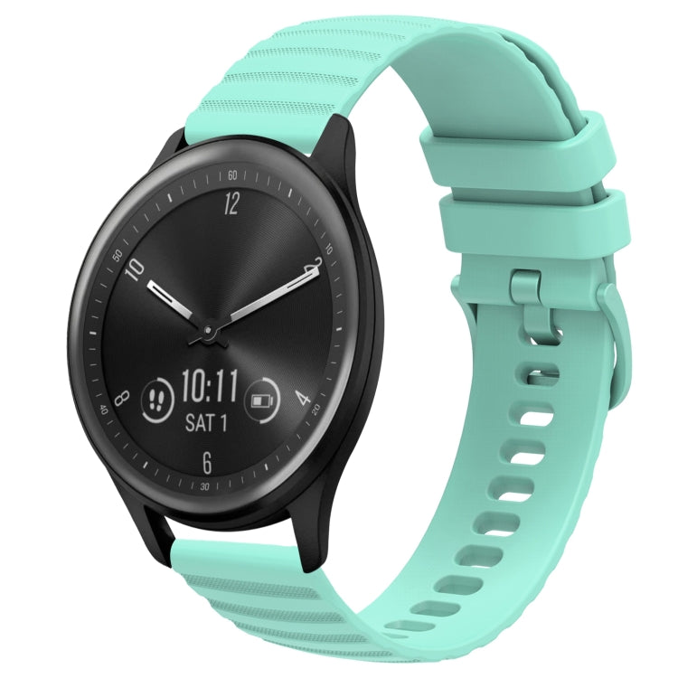 For Garmin Vivomove Sport 20mm Wavy Dot Pattern Solid Color Silicone Watch Band