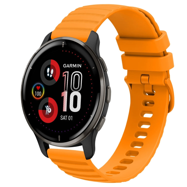 For Garmin Venu 2 Plus 20mm Wavy Dot Pattern Solid Color Silicone Watch Band