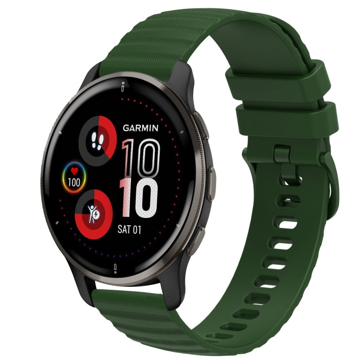 For Garmin Venu 2 Plus 20mm Wavy Dot Pattern Solid Color Silicone Watch Band