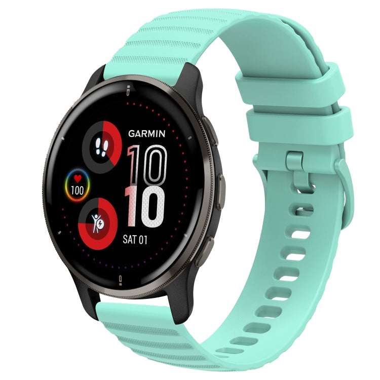 For Garmin Venu 2 Plus 20mm Wavy Dot Pattern Solid Color Silicone Watch Band