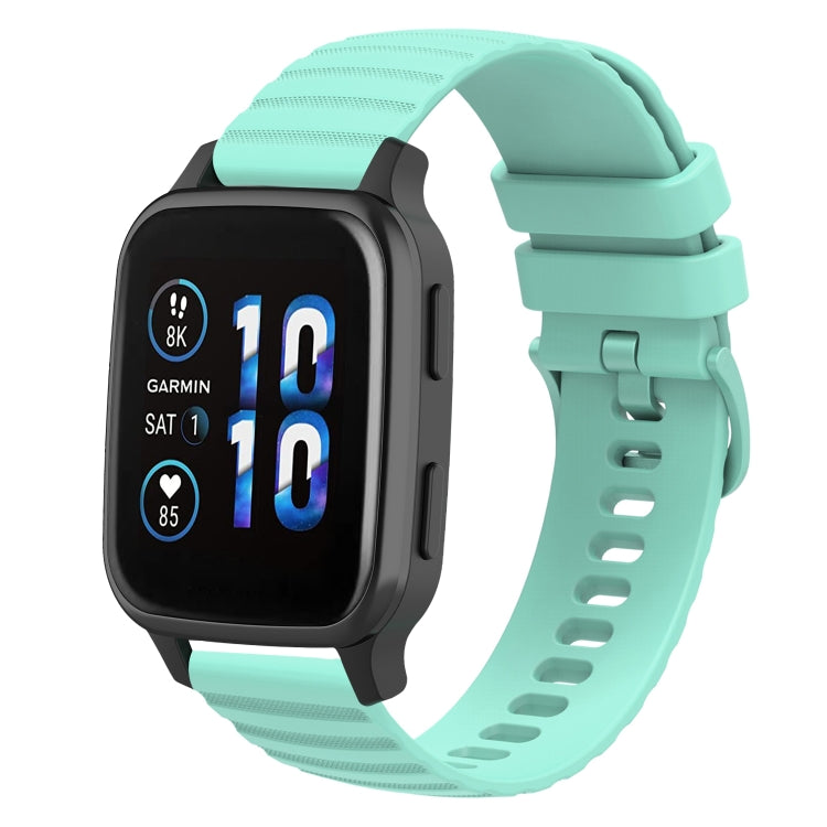 For Garmin Forerunner Sq2 Music 20mm Wavy Dot Pattern Solid Color Silicone Watch Band