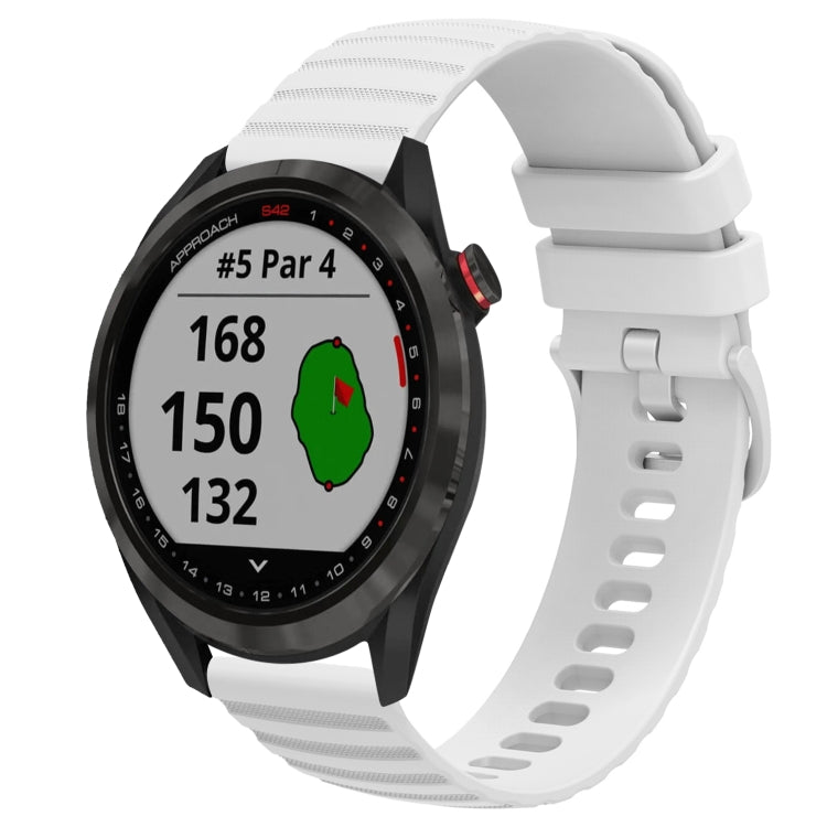 For Garmin Approach S40 20mm Wavy Dot Pattern Solid Color Silicone Watch Band