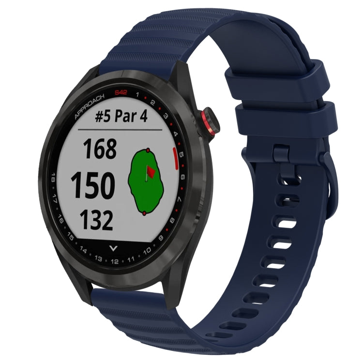 For Garmin Approach S40 20mm Wavy Dot Pattern Solid Color Silicone Watch Band