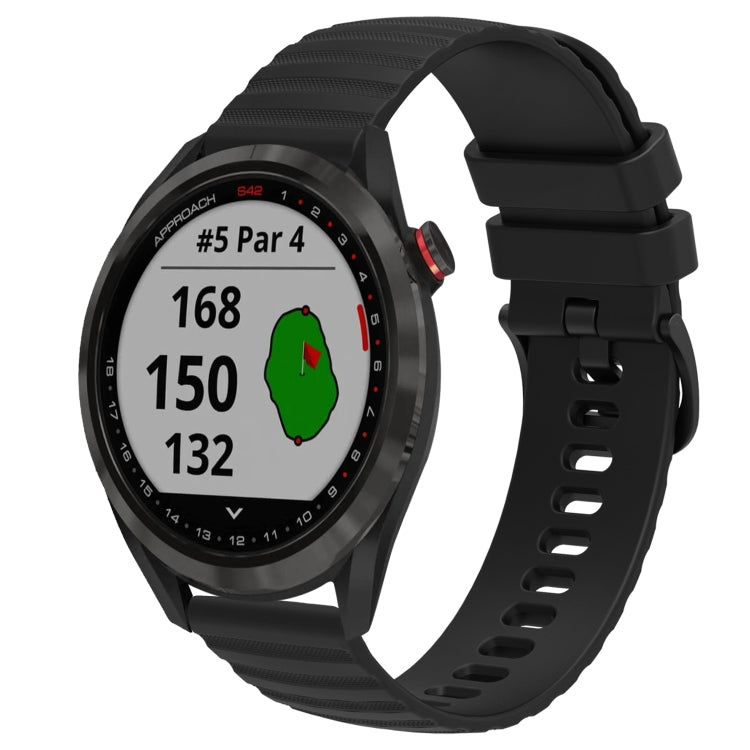 For Garmin Approach S40 20mm Wavy Dot Pattern Solid Color Silicone Watch Band