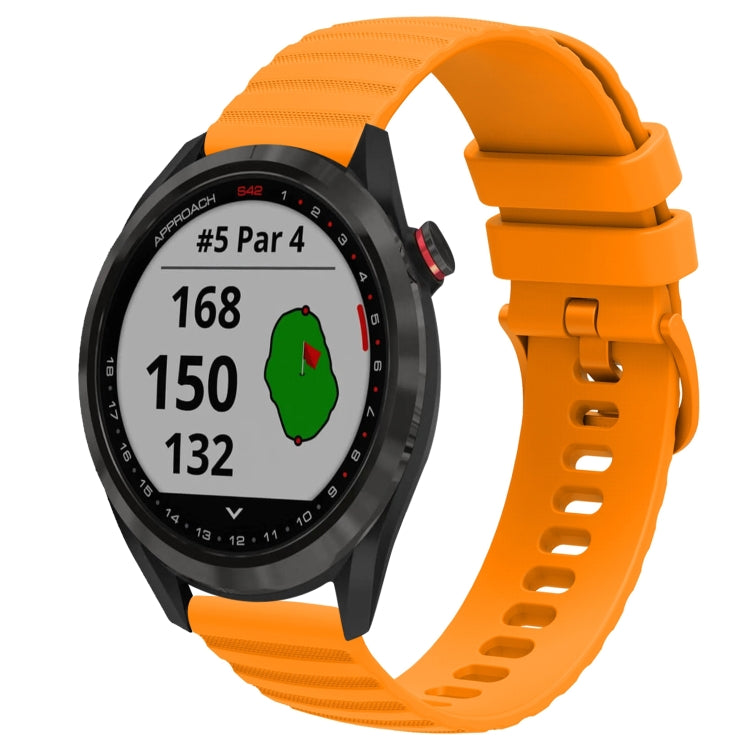 For Garmin Approach S40 20mm Wavy Dot Pattern Solid Color Silicone Watch Band