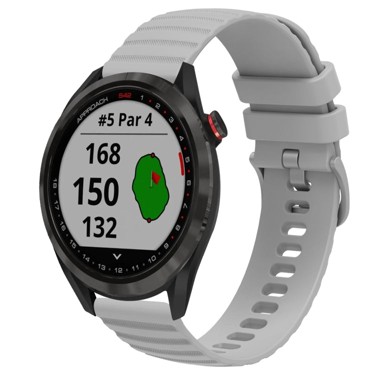 For Garmin Approach S40 20mm Wavy Dot Pattern Solid Color Silicone Watch Band
