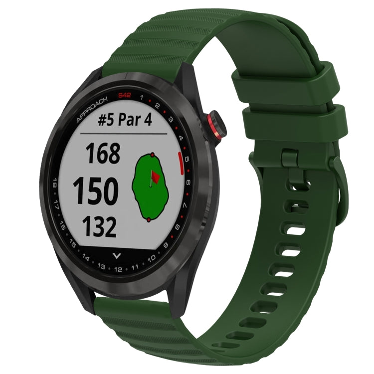 For Garmin Approach S40 20mm Wavy Dot Pattern Solid Color Silicone Watch Band