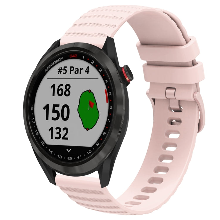 For Garmin Approach S40 20mm Wavy Dot Pattern Solid Color Silicone Watch Band