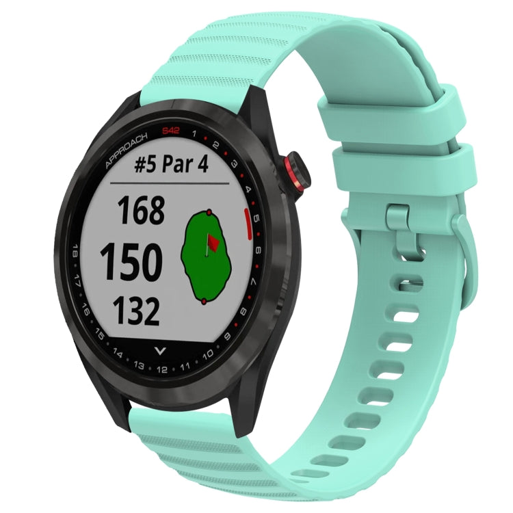 For Garmin Approach S40 20mm Wavy Dot Pattern Solid Color Silicone Watch Band