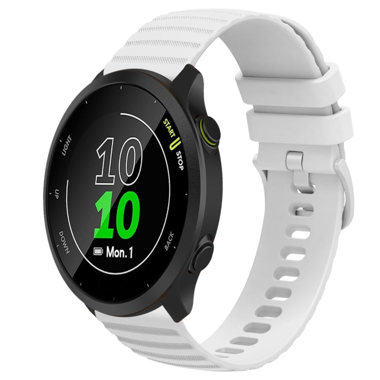 For Garmin Forerunner 158 20mm Wavy Dot Pattern Solid Color Silicone Watch Band