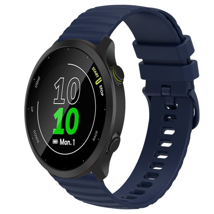 For Garmin Forerunner 158 20mm Wavy Dot Pattern Solid Color Silicone Watch Band