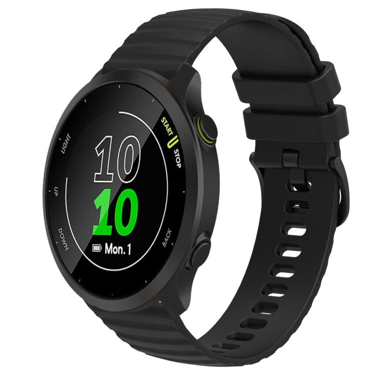 For Garmin Forerunner 158 20mm Wavy Dot Pattern Solid Color Silicone Watch Band