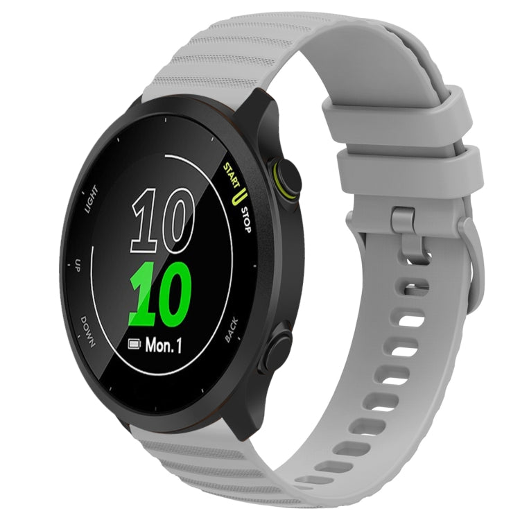 For Garmin Forerunner 158 20mm Wavy Dot Pattern Solid Color Silicone Watch Band