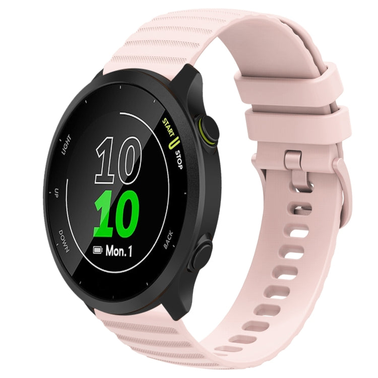For Garmin Forerunner 158 20mm Wavy Dot Pattern Solid Color Silicone Watch Band
