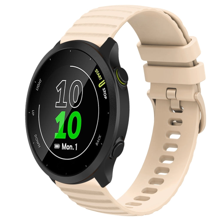 For Garmin Forerunner 158 20mm Wavy Dot Pattern Solid Color Silicone Watch Band