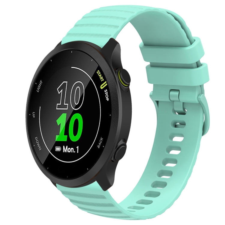 For Garmin Forerunner 158 20mm Wavy Dot Pattern Solid Color Silicone Watch Band