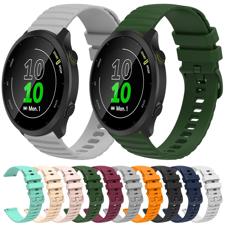 For Garmin Forerunner 158 20mm Wavy Dot Pattern Solid Color Silicone Watch Band
