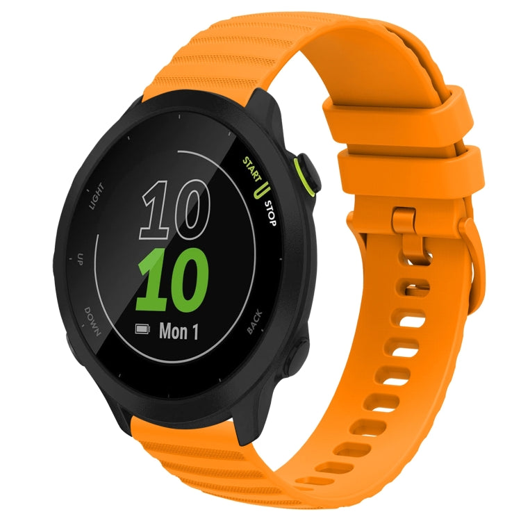 For Garmin Forerunner 55 20mm Wavy Dot Pattern Solid Color Silicone Watch Band