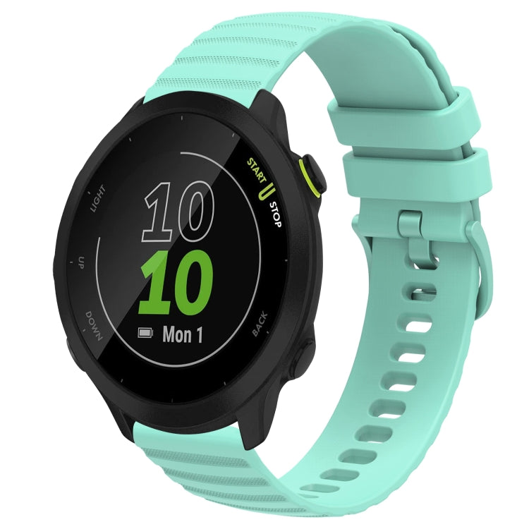 For Garmin Forerunner 55 20mm Wavy Dot Pattern Solid Color Silicone Watch Band