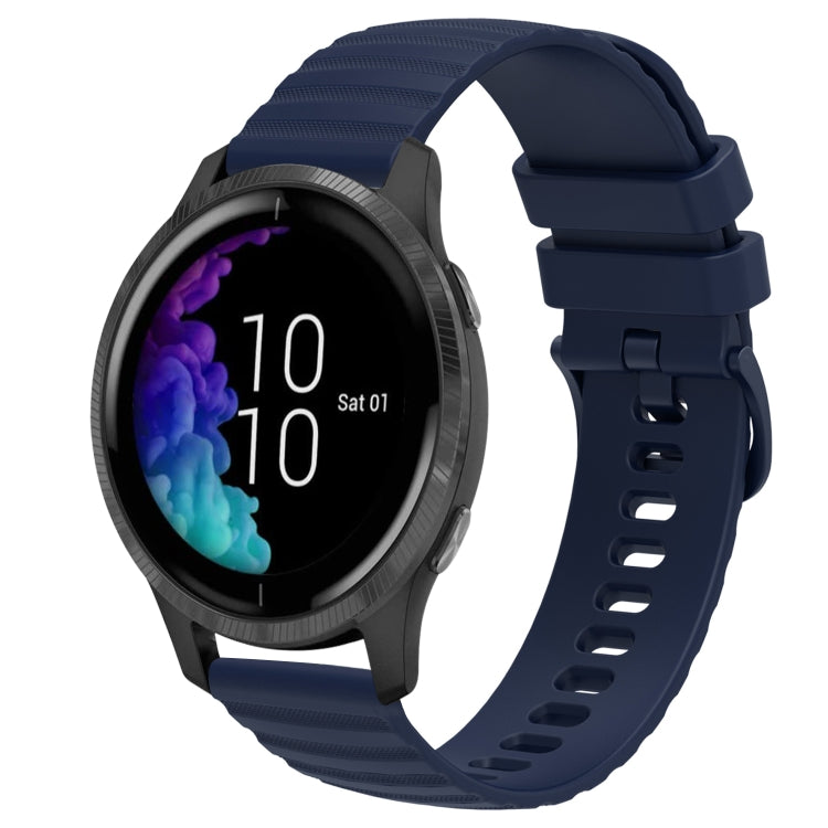 For Garmin Venu 20mm Wavy Dot Pattern Solid Color Silicone Watch Band