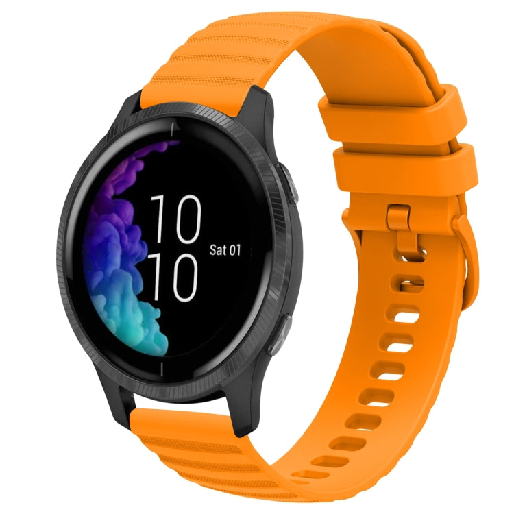 For Garmin Venu 20mm Wavy Dot Pattern Solid Color Silicone Watch Band