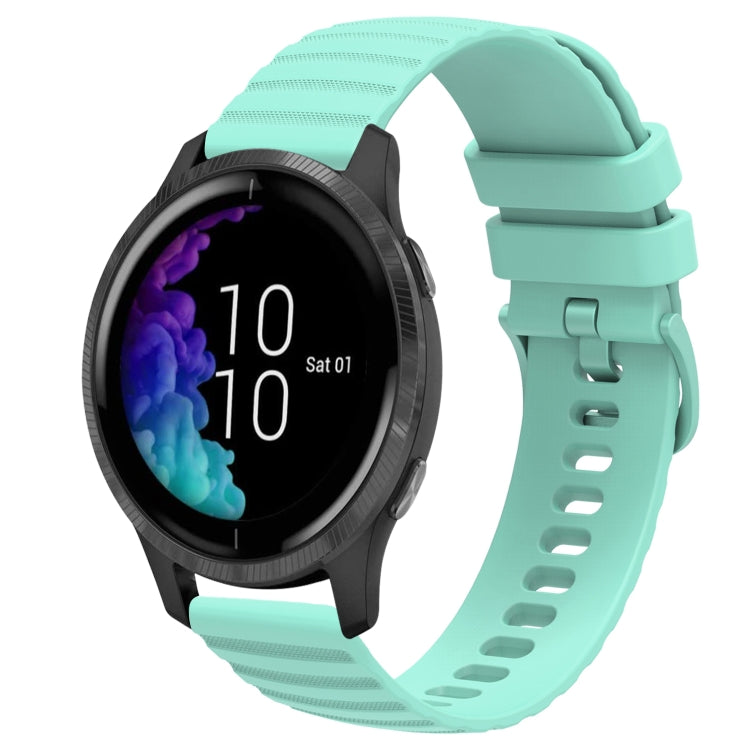 For Garmin Venu 20mm Wavy Dot Pattern Solid Color Silicone Watch Band