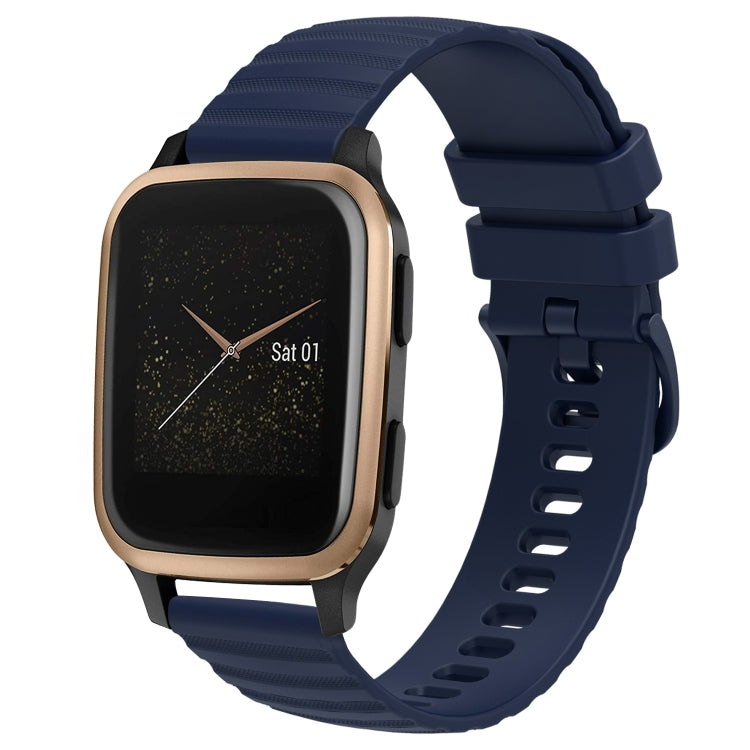 For Garmin Venu SQ 20mm Wavy Dot Pattern Solid Color Silicone Watch Band
