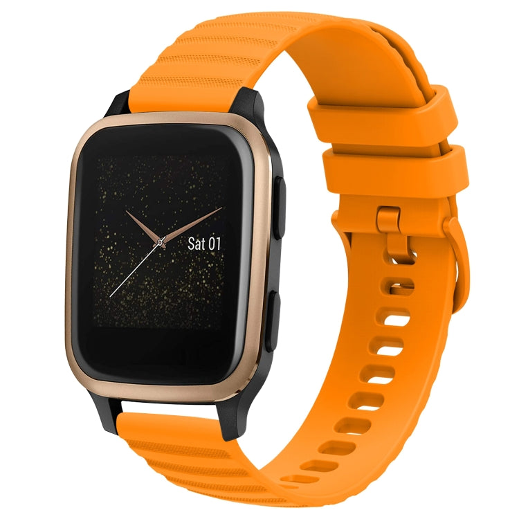 For Garmin Venu SQ 20mm Wavy Dot Pattern Solid Color Silicone Watch Band