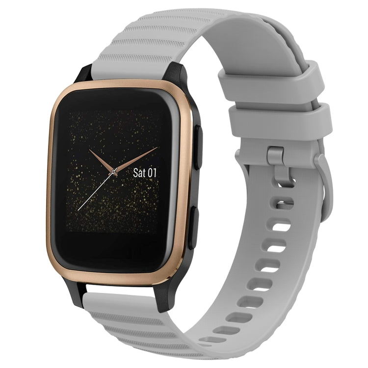 For Garmin Venu SQ 20mm Wavy Dot Pattern Solid Color Silicone Watch Band