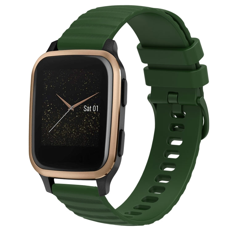 For Garmin Venu SQ 20mm Wavy Dot Pattern Solid Color Silicone Watch Band