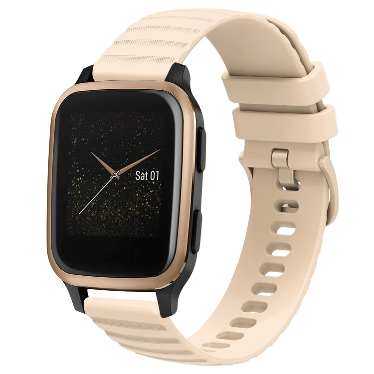 For Garmin Venu SQ 20mm Wavy Dot Pattern Solid Color Silicone Watch Band