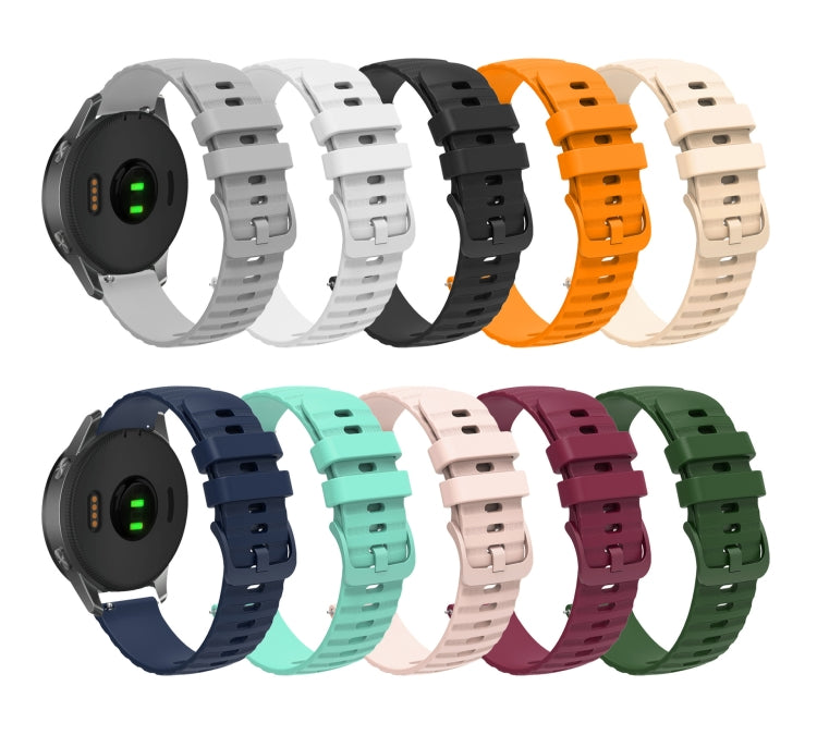 For Garmin Venu SQ 20mm Wavy Dot Pattern Solid Color Silicone Watch Band