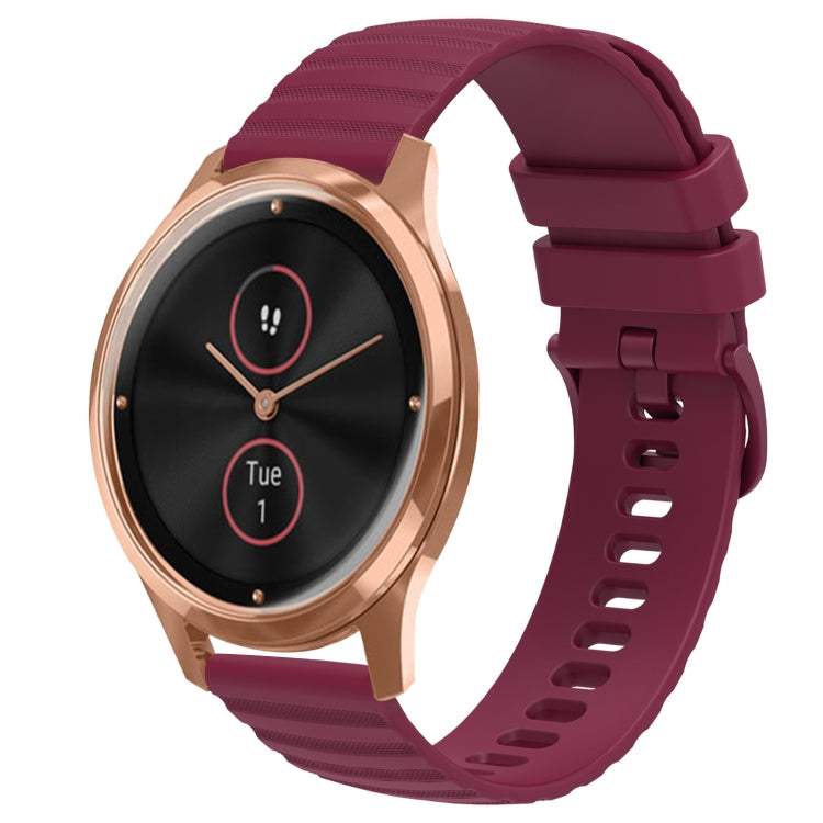 For Garminmove Luxe 20mm Wavy Dot Pattern Solid Color Silicone Watch Band