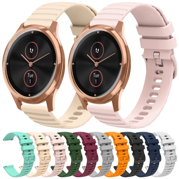 For Garminmove Luxe 20mm Wavy Dot Pattern Solid Color Silicone Watch Band