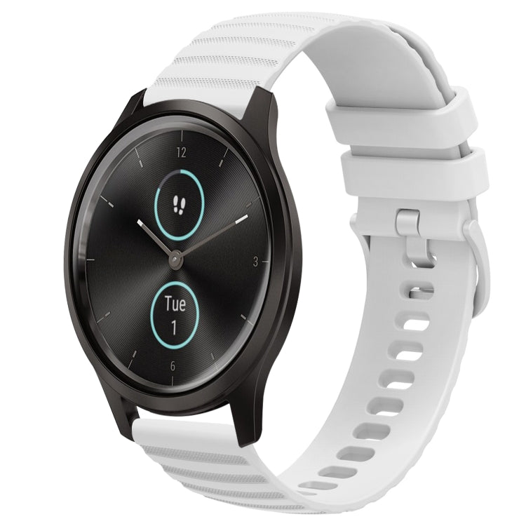 For Garminmove Style 20mm Wavy Dot Pattern Solid Color Silicone Watch Band