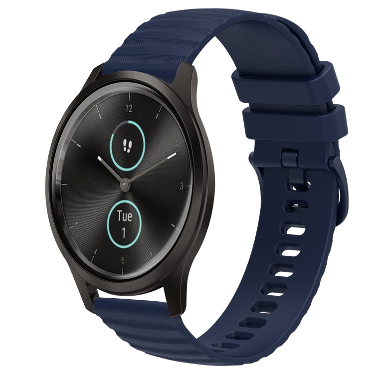 For Garminmove Style 20mm Wavy Dot Pattern Solid Color Silicone Watch Band