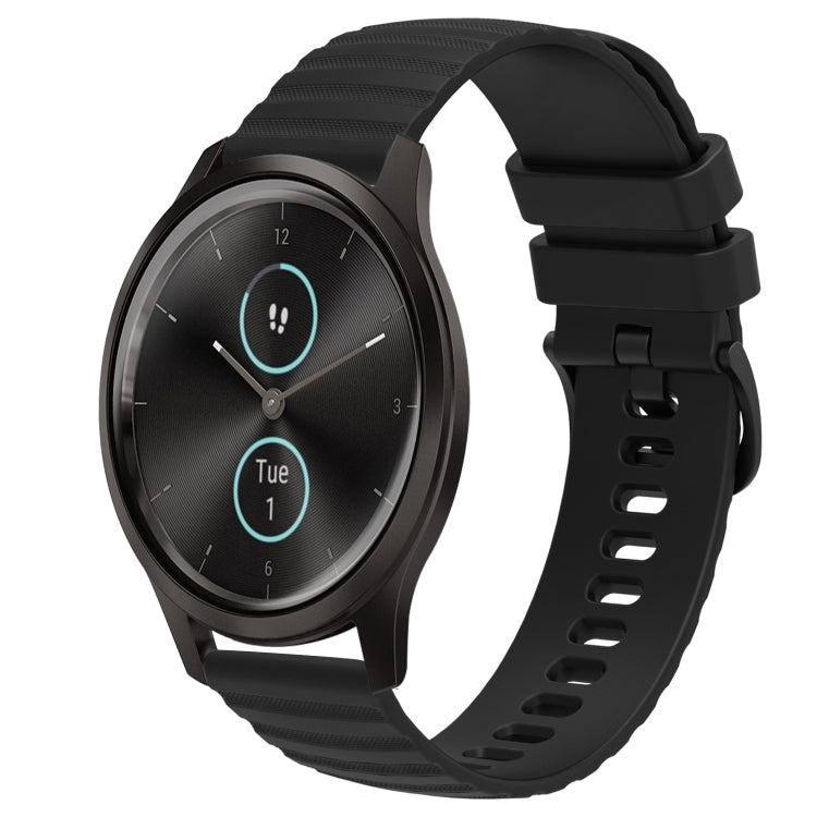 For Garminmove Style 20mm Wavy Dot Pattern Solid Color Silicone Watch Band