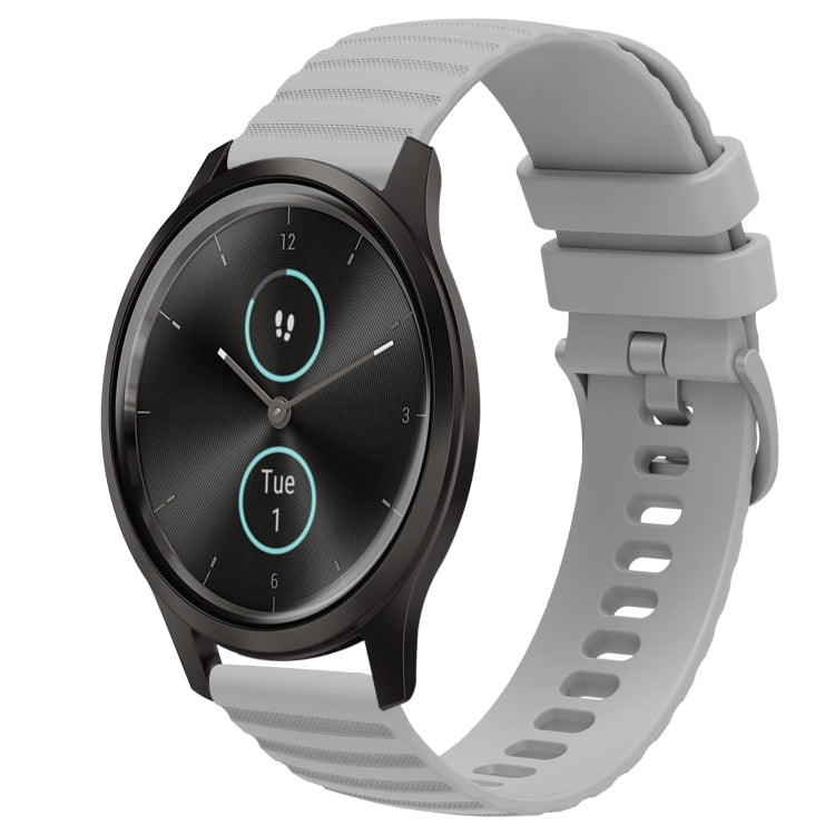 For Garminmove Style 20mm Wavy Dot Pattern Solid Color Silicone Watch Band