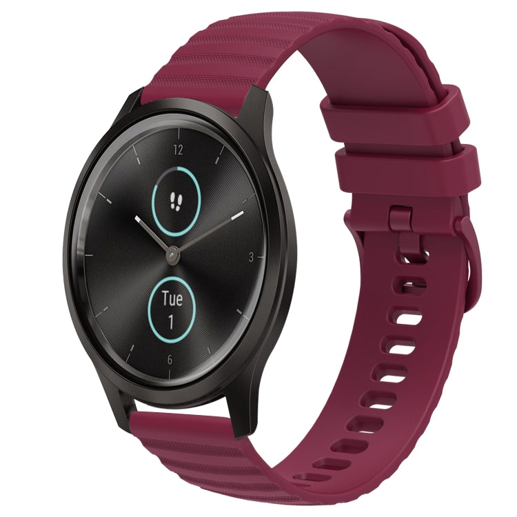 For Garminmove Style 20mm Wavy Dot Pattern Solid Color Silicone Watch Band