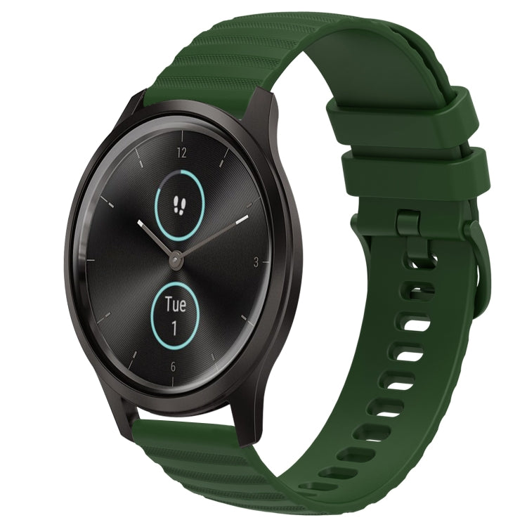 For Garminmove Style 20mm Wavy Dot Pattern Solid Color Silicone Watch Band