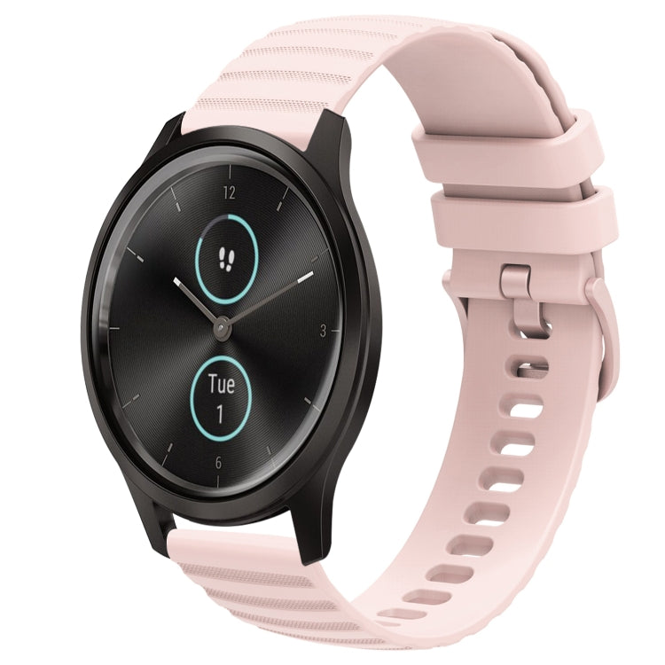 For Garminmove Style 20mm Wavy Dot Pattern Solid Color Silicone Watch Band
