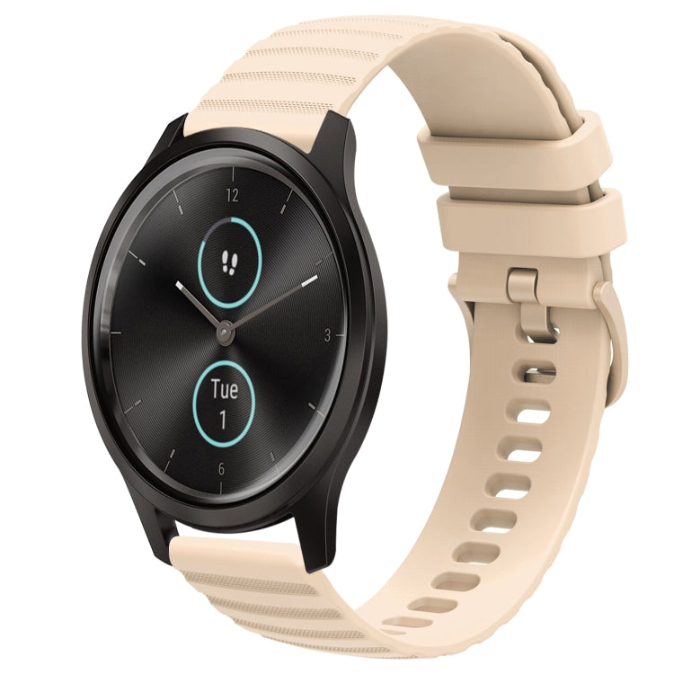 For Garminmove Style 20mm Wavy Dot Pattern Solid Color Silicone Watch Band