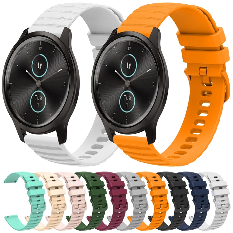 For Garminmove Style 20mm Wavy Dot Pattern Solid Color Silicone Watch Band