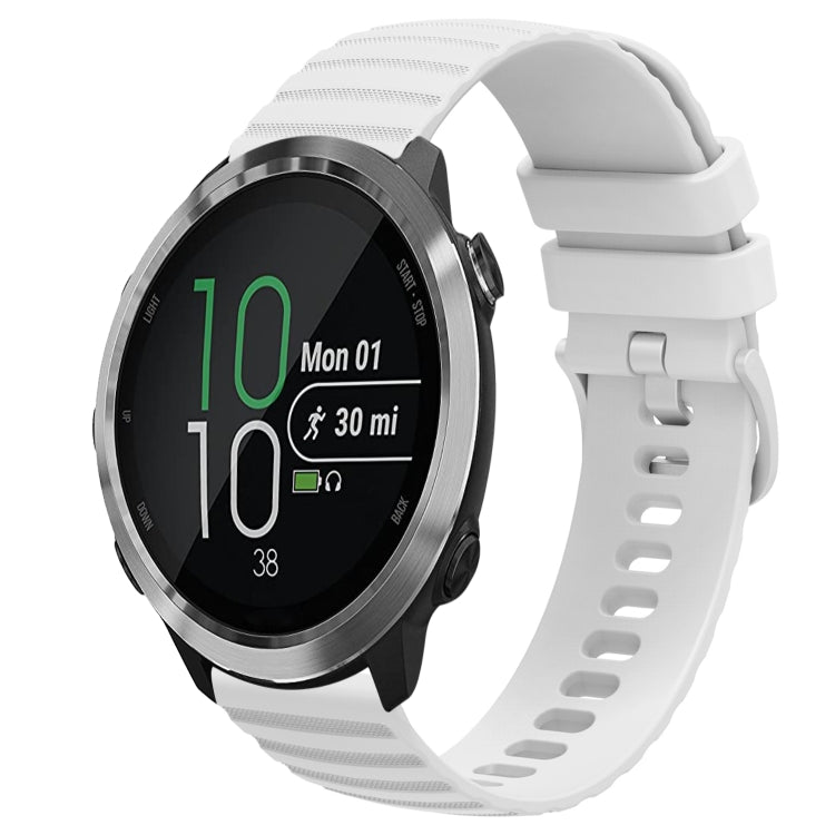 For Garmin Forerunner 645 Music 20mm Wavy Dot Pattern Solid Color Silicone Watch Band