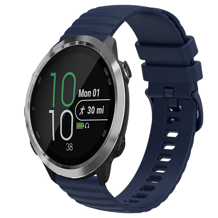 For Garmin Forerunner 645 Music 20mm Wavy Dot Pattern Solid Color Silicone Watch Band