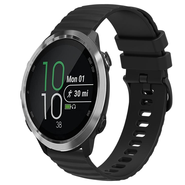 For Garmin Forerunner 645 Music 20mm Wavy Dot Pattern Solid Color Silicone Watch Band